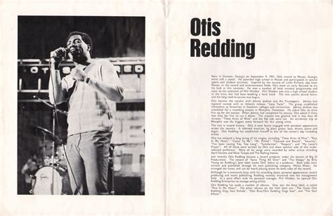 Otis Redding – “The Otis Redding Show” UK Tour Program with Booker T ...