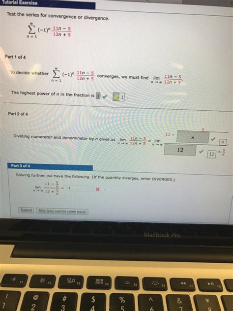 Solved Tutorial Exercise Test The Series For Convergence Or Chegg