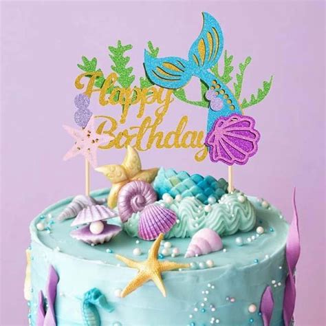 Happy Birthday Taart Topper Taarttopper Mermaid Zeemeermin Taart