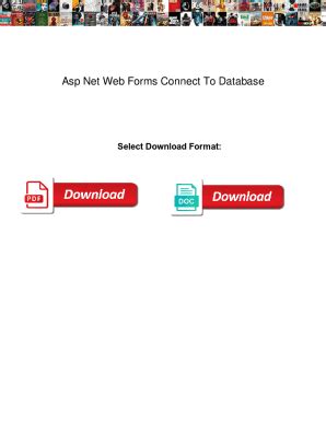 Fillable Online Asp Net Web Forms Connect To Database Q Straint Fax