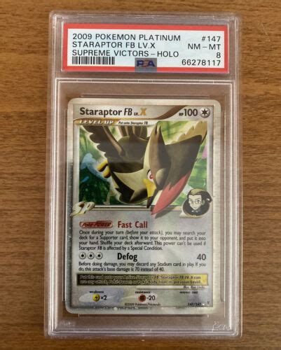 Staraptor FB LV X 147 PSA 8 2009 Pokemon Platinum Supreme Victors