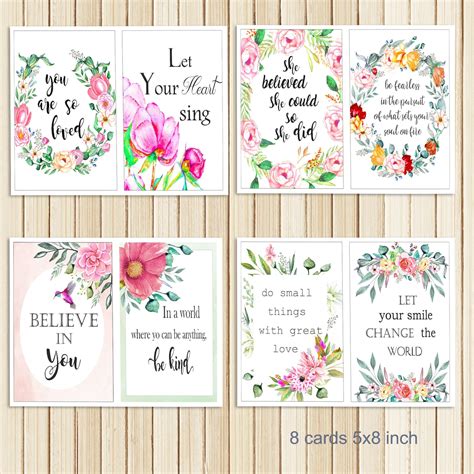 Quote Cards Set Inspiring Cards Quote Print Wall Art Etsy