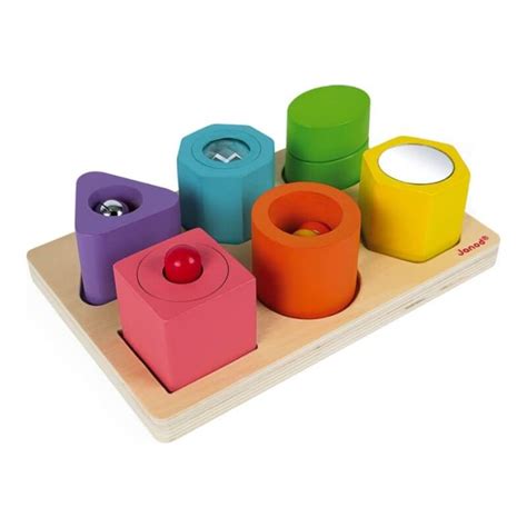 Janod I Wood Shapes And Sounds 6 Block Puzzle • Toy Central Hk