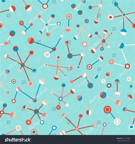 Vector Molecular Structure Seamless Pattern Fun Chemistry Texture