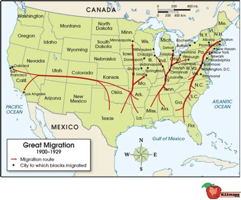 Great Migration African Americans Map