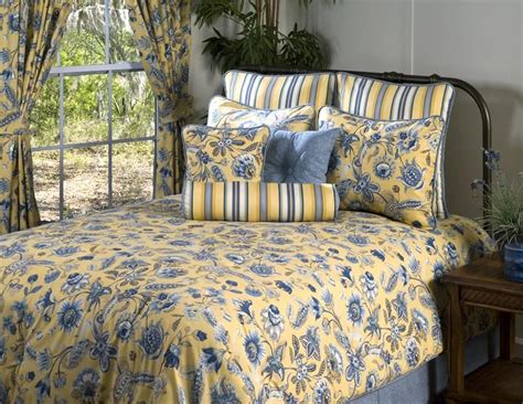 blue and yellow bedding