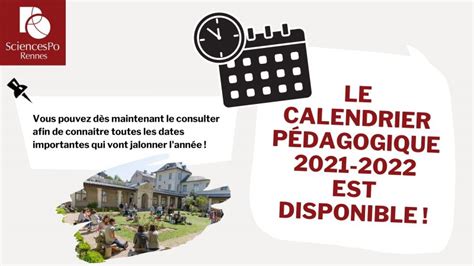 Calendrier Universitaire 2021 2022 Sciences Po Rennes