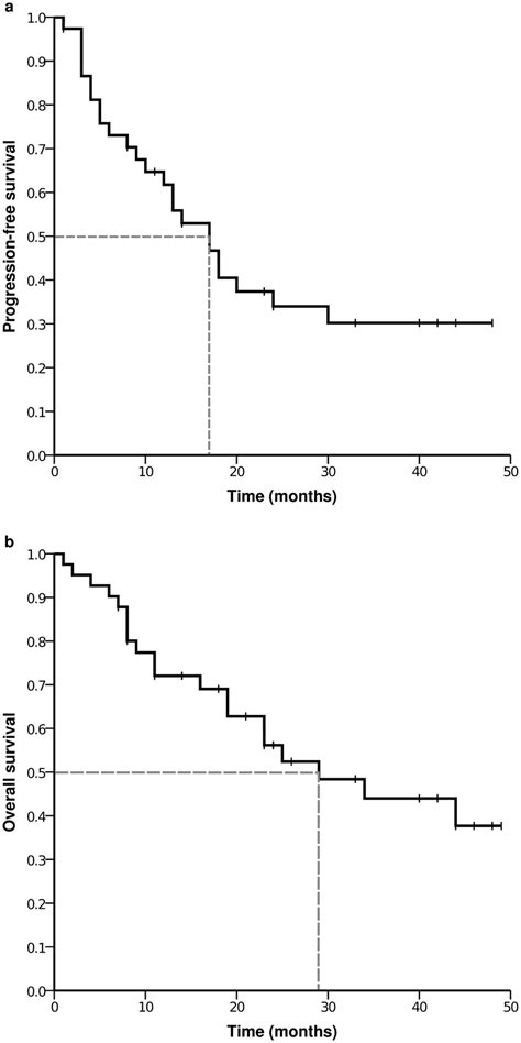 Kaplan Meier Plots Of Progression Free Survival A And Overall