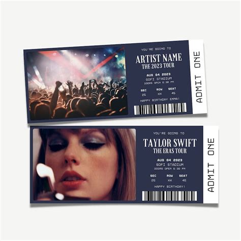 Editable Concert Ticket Template Custom Concert Ticket - Etsy UK