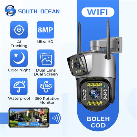 South Ocean Dual Lens 8MP CCTV Wireless Outdoor Waterproof WiFi Camera