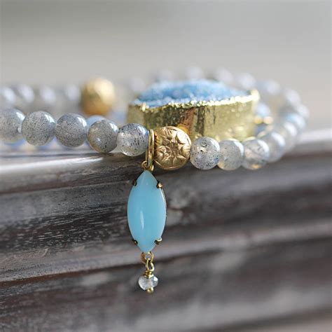 Blue Druzy Gemstone Bracelets By Artique Boutique