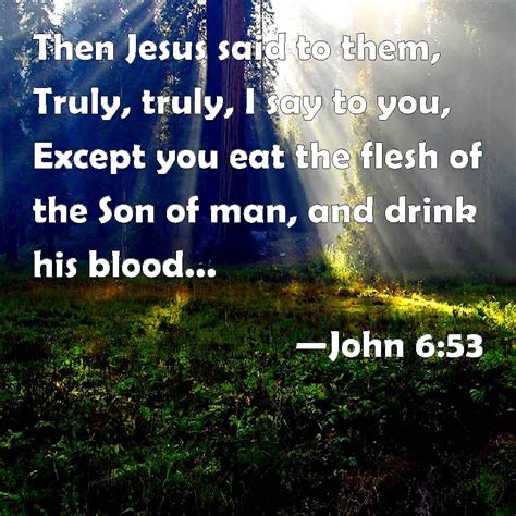 John 6 53 Then Jesus Said To Them Truly Truly I Say To You Except