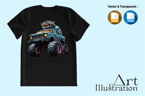 A Monster Truck with Large Wheels Graphic by ARUNA · Creative Fabrica