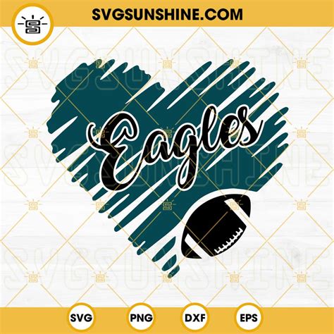 Eagles Svg Philadelphia Eagles Heart Svg Nfl Team Svg Png Dxf Eps