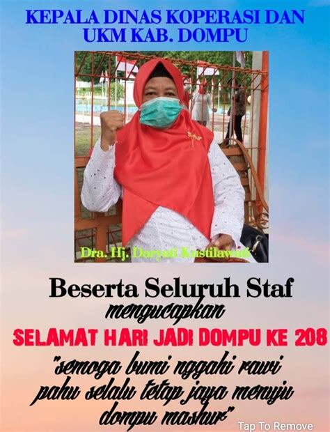 Kepala Dinas Koperasi Dan Ukm Kab Dompu Beserta Seluruh Staf Mengucapkan
