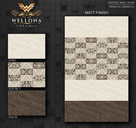 Ceramic Glossy Wellona 2116 L Digital Wall Tiles Size 1x2 Feet