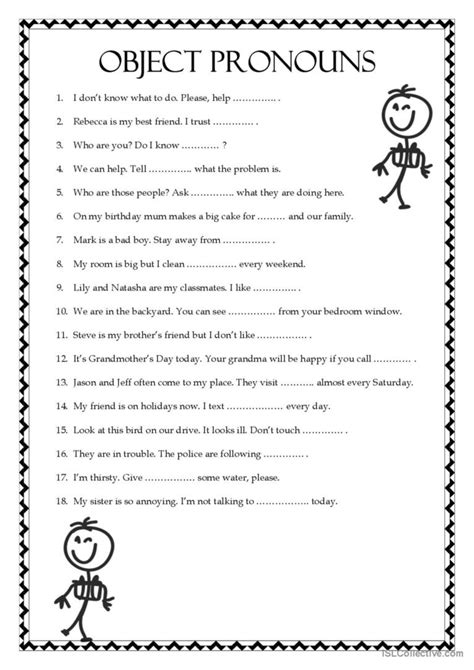 Object Pronouns General Gramma… English Esl Worksheets Pdf And Doc