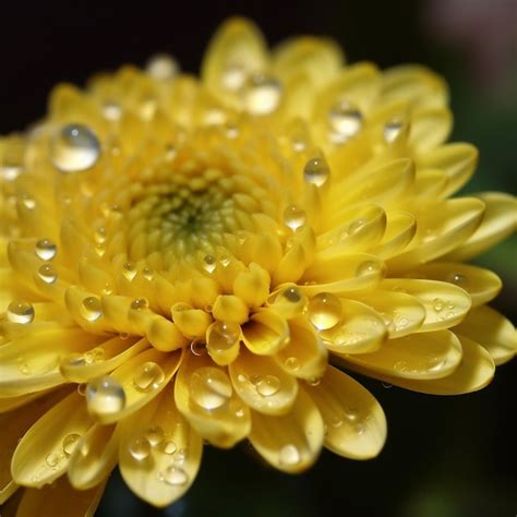 Premium Ai Image A Yellow Flower With Water Droplets On It