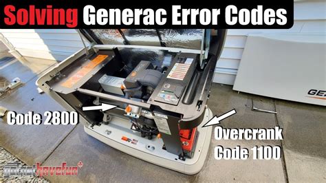 Solving Generac Generator Trouble Codes 1100 2800 AnthonyJ350 YouTube