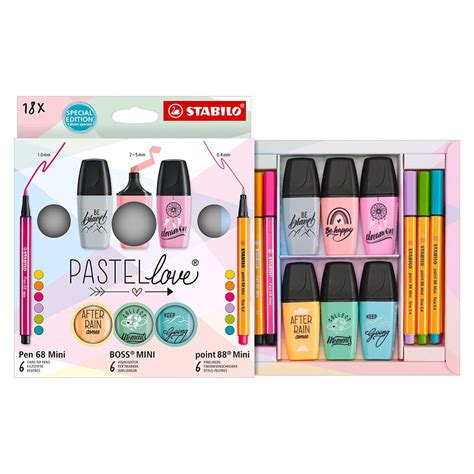 Stabilo Set Mini Pastel Love Unidades Stabilo Papeler A Dideco