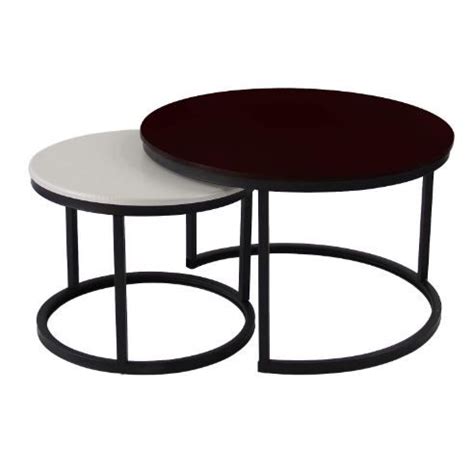 Black Round Coffee Table Set Of Kruwyi