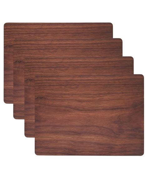 Saro Lifestyle Wood Print Placemat Set Of 4 Macys