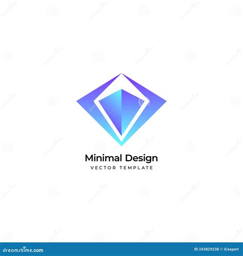 Diamond Minimal Logo Template Vector Illustration Stock Illustration