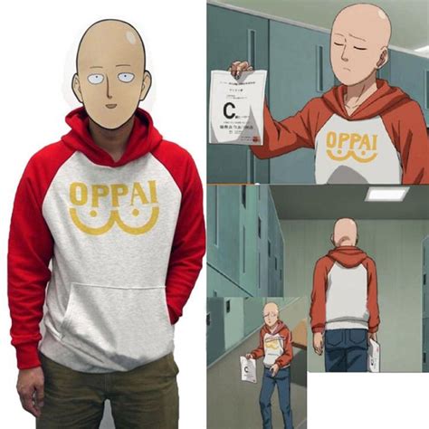 One Punch Man Saitama Oppai Hoodie Kapüşonlu Sweatshirt Hoodie Cosplay