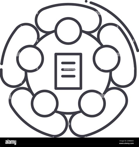 Teambuilding Icon Linear Isolated Illustration Thin Line Vector Web