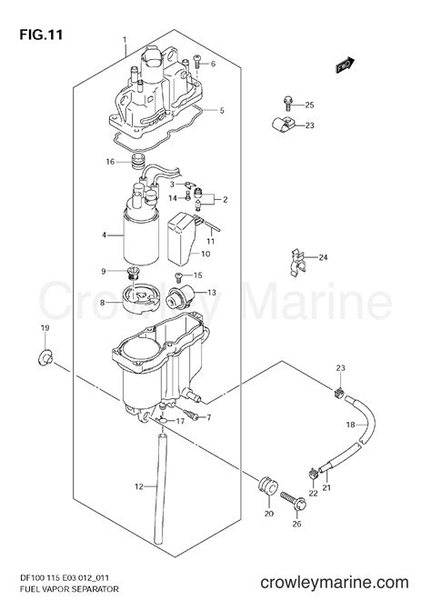 FUEL VAPOR SEPARATOR Serial Range Four Stroke Outboard 100 DF100