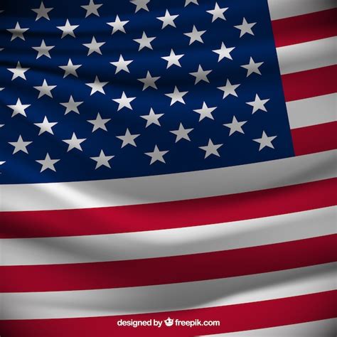 Fondo Realista De La Bandera Americana Vector Gratis