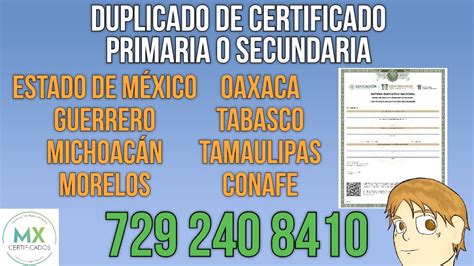 A O Certificados De Algunos Estados Del Pa S Primaria Y