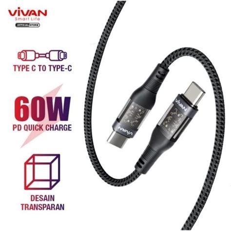 Jual Vivan Kabel Data Explore Cc Type C To Type C Pd W Fast Charging