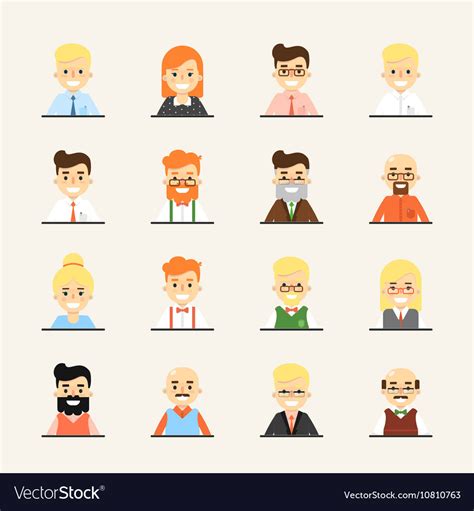 Cartoon Employees Working Icons