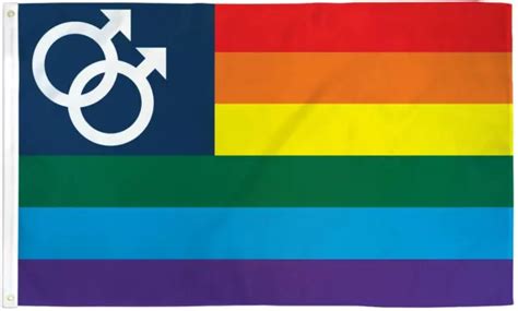 DOUBLE MARS FLAG 3x5ft LGBTQIA LGBT Gay Pride Double Male Symbol MLM 8 53 PicClick UK