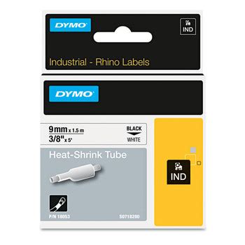 DYMO RhinoPRO 18053 3/8 In Heat Shrink Tube - Black on White