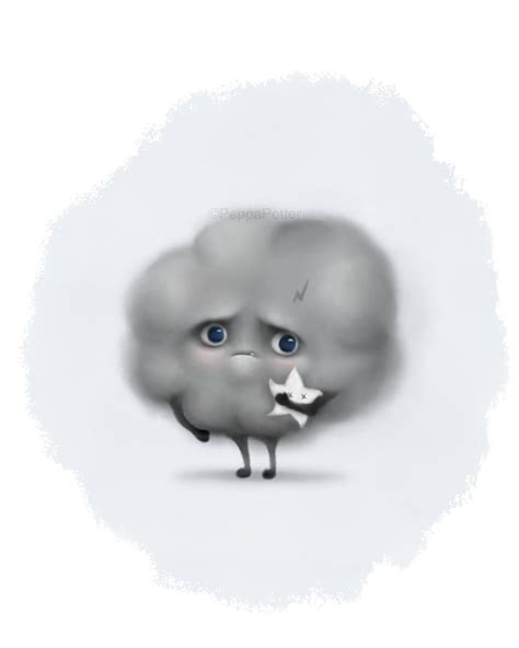 Cartoon Sad Rain Cloud