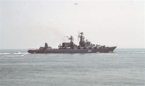 A Starboard View Of The Soviet Slava Class Guided Missile Cruiser