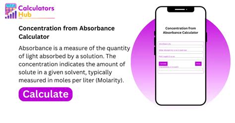 Concentration From Absorbance Calculator Online