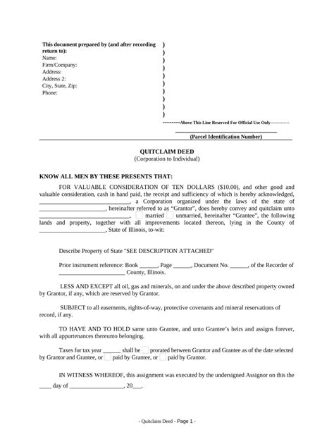 Quitclaim Deed Illinois Fill Out And Sign Online Dochub