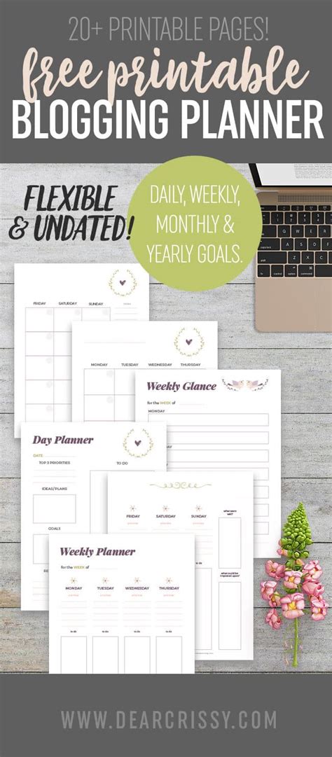 Free Printable Blogging Planner Blog Planner Printable