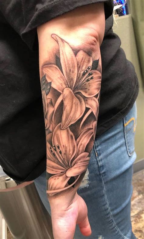 Black And Gray Realism Flower Tattoo By Yuba One