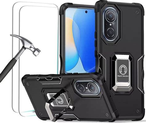 Coque Huawei Nova 9 SE TPU PC Rigide avec 2 Verre Trempé Support