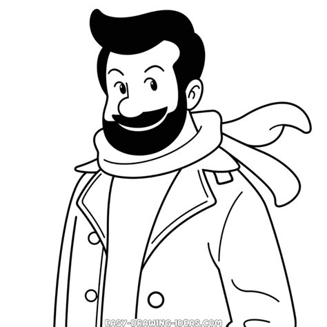 Captain Haddock Tintin Easy Drawing Easy Drawing Ideas