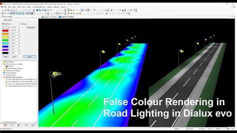 False Colour Option On Road Lighting In Dialux Evo Youtube