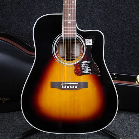 Epiphone Dr500 Acoustic Guitar Sunburst Whard Case 2nd Hand Rich