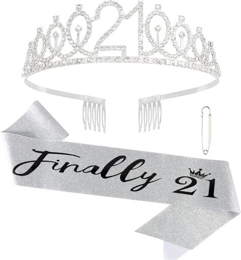 Amazon YARIEW Pink Sweet 16 Sash And Tiara Set Sweet 16 Birthday