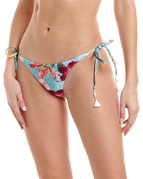 Buy PatBO Hibiscus String Bikini Bottom Blue At 66 Off Editorialist