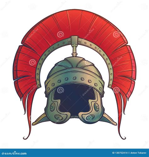 Galea. Roman Imperial Helmet with Crest Tipically Worn by Centurion. Front View Stock Vector ...