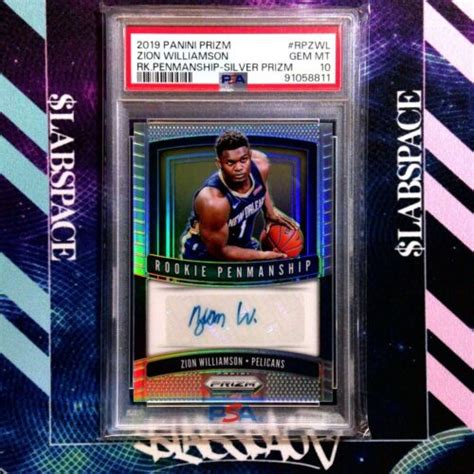 2019 20 PANINI PRIZM ZION WILLIAMSON PENMANSHIP RC AUTO SILVER GEM MINT